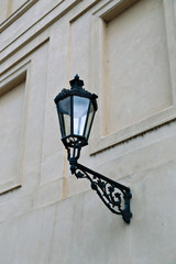 Old streetlight lantern in Prague