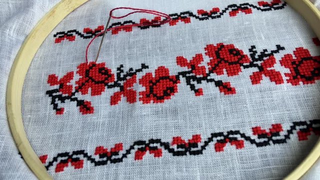 Traditional Ukrainian embroidered pattern