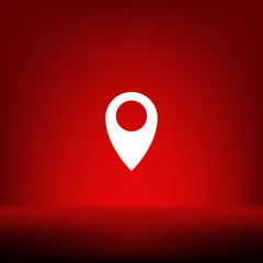 Flat paper cut style icon of map pointer