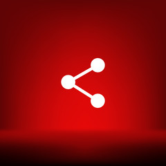 Flat paper cut style icon of share