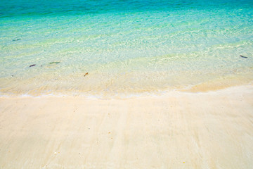 Sea beach crystal colorful white sand smooth at lipe island