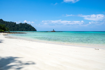 Sea beach colorful white sand smooth at lipe island
