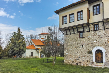 Fototapeta na wymiar Tower of Angel Voivode and church in Arapovo Monastery of Saint Nedelya, Plovdiv Region, Bulgaria