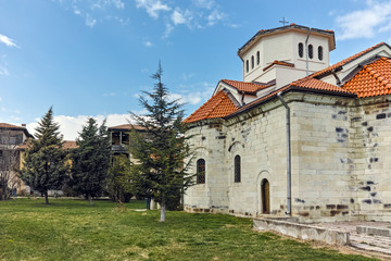 Fototapeta na wymiar Church and old buildings in Arapovo Monastery of Saint Nedelya, Plovdiv Region, Bulgaria