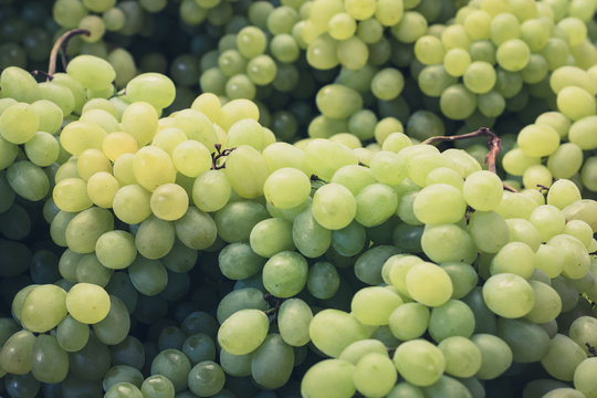  grapes closeup - bonch of green grapes