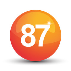 number 3d circle orange