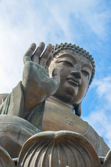 Lantau Buddha with palm facing out