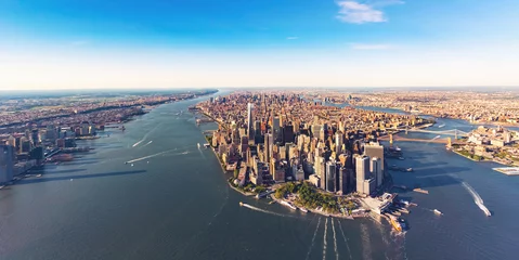 Poster Luchtfoto van lager Manhattan New York City © Tierney