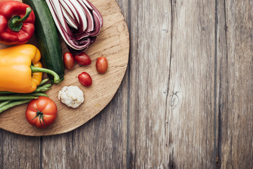 Vegetables in a rustic kitchen