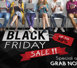 Black Friday Discount Half Price Promotion Concept