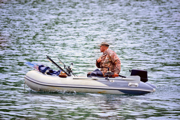 Fisherman on boat