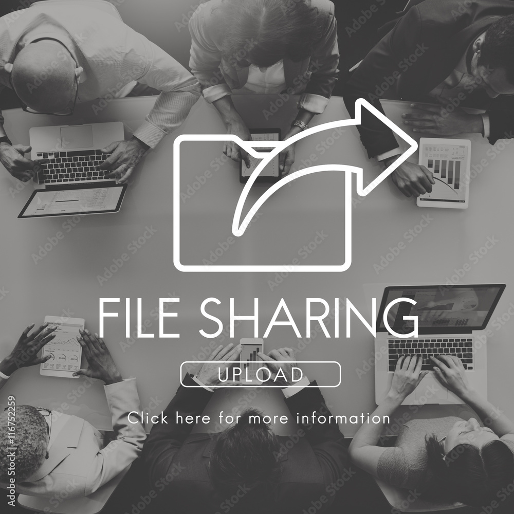 Poster data transfer exchange sharing sync upload concept