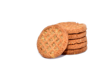 Crunchy biscuits isolated on white