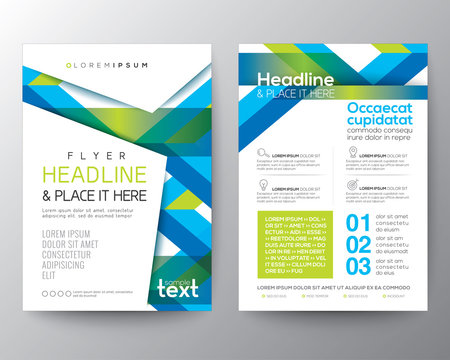 Abstract blue and green background for Poster Brochure Flyer design