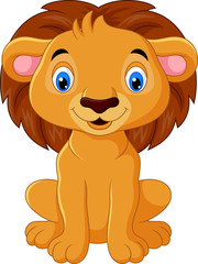 Naklejka premium Cartoon lion character