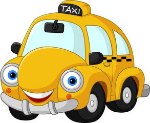Cartoon funny yellow taxi      © ekyaky