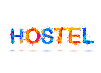Hostel. Splash paint word