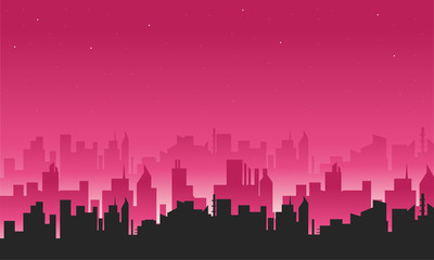 Big city silhouettes illustration