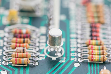 Close up electronic circuit board