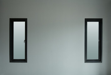 modern black aluminium window with gray wall © geargodz