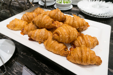 Ham and Cheese Croissant in the Plate