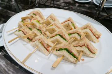 Club Sandwich with Tuna in Plate