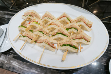 Club Sandwich with Tuna in Plate