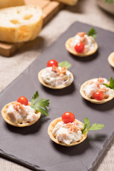canapes, Appetizer with creamy Chicken salad