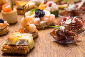 Exquisite selection of luxury appetizer