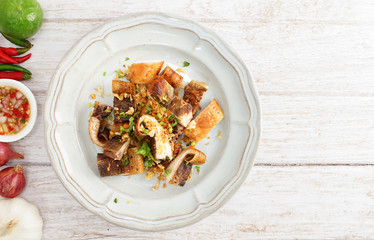 Fried Stingray with Garlic