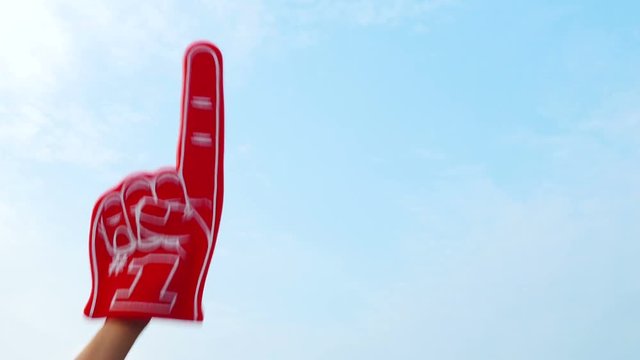 Tailgate: Hand Comes Up With Number One Foam Finger