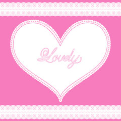 white Lace trim and lace heart