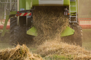 Mähdrescher bei der Ernte