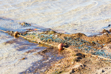 Network abandoned in the sea