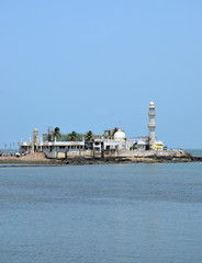 Naklejka premium Mosque Haji Ali in Mumbai, India. Mosque was built in 1431 in memory of a rich Muslim merchant