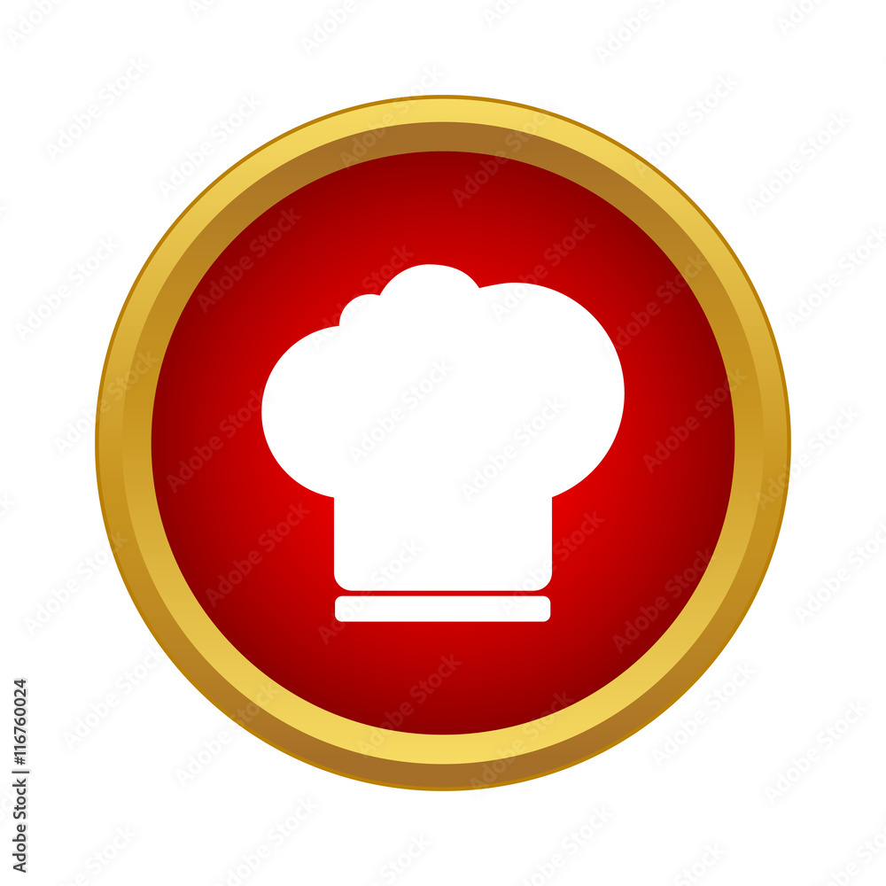 Poster chef hat icon in simple style on a white background