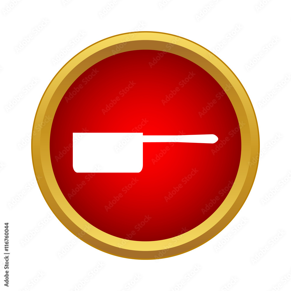 Aufkleber pot with handle icon in simple style on a white background