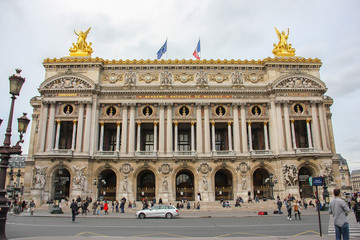 Fototapeta na wymiar Palais Garnier, Front view of old Opera house in Paris