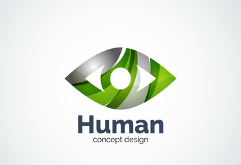 Abstract business company human eye logo template, sight or look concept