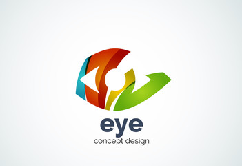 Abstract business company human eye logo template, sight or look concept