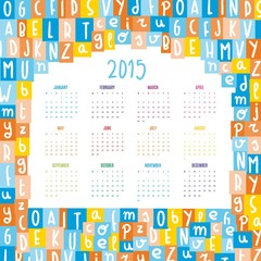 Alphabet letters mix 2015 calendar