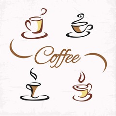 Hand drawn coffee cups