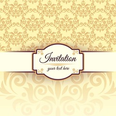 Invitation template with damask pattern