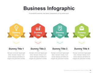Flat business presentation vector slide template with diagram chart