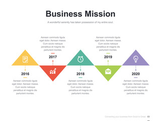 Flat business presentation vector slide template with diagram chart