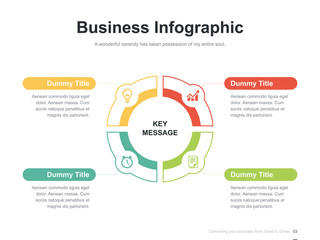 Flat business presentation vector slide template with diagram chart