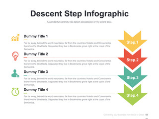 Flat business presentation vector slide template with diagram chart