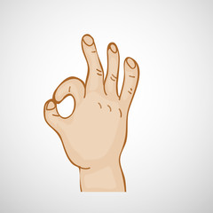 Obraz premium Illustration of hands showing Okay sign