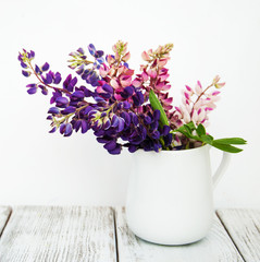 lupines in the vase