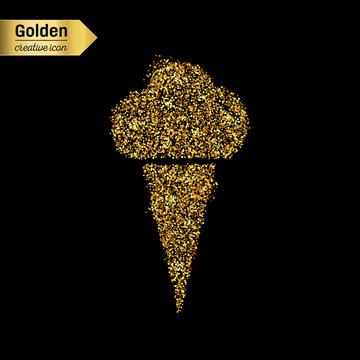 Gold glitter vector icon